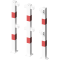 Beskyttelsesgel�nder | St�lr�r 70 x 70 mm | Fast stolpe, der fastg�res med dybdebor | Hj�rnestolpe til top- og kvartb�jet stang | Varmgalvaniseret og hvidmalet med r�de reflekterende striber